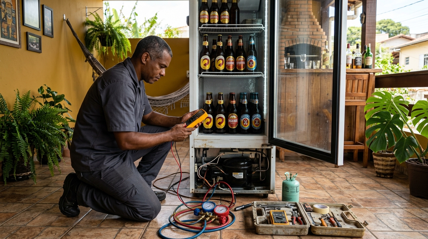 Conserto de placa eletrônica de cervejeira na Caixa D’Água, Salvador‑BA